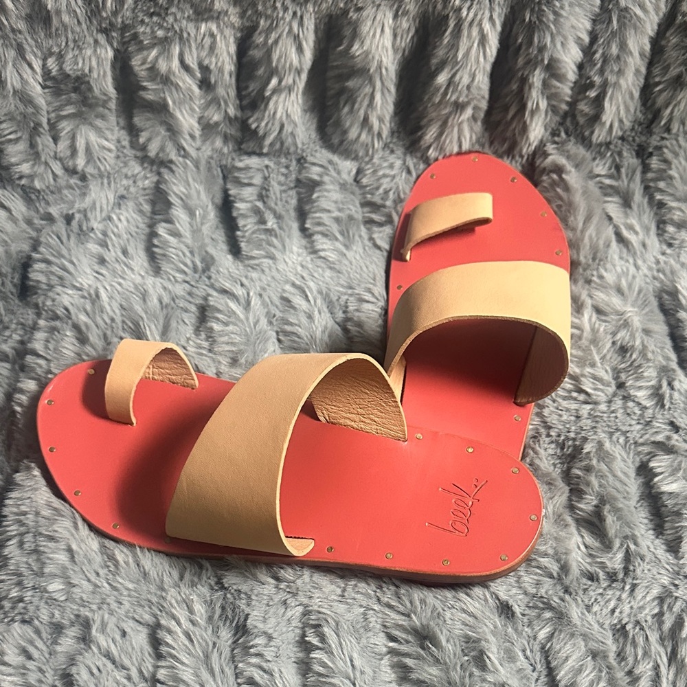 Beek Coral and Tan Women's Sandals